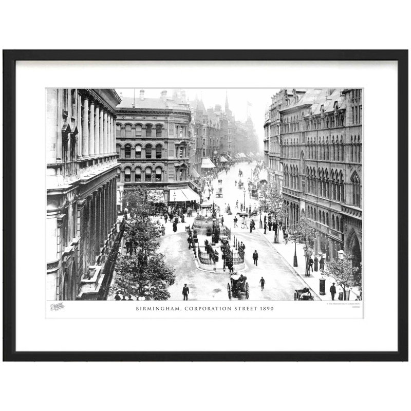 Birmingham, Corporation Street 1890 - Single Picture Frame Print, 40cm H x 50cm W x 2.3cm D