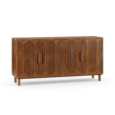 Solid Wood Sideboard Cabinet TV Console Latte Pine Wood