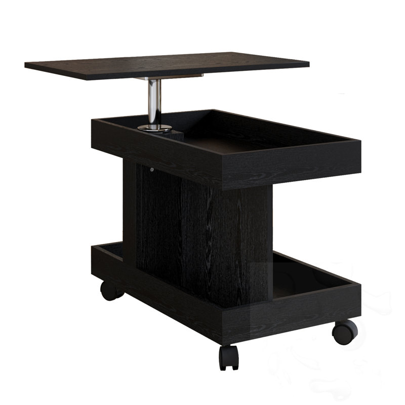 360°Rotating End Table with Wheels