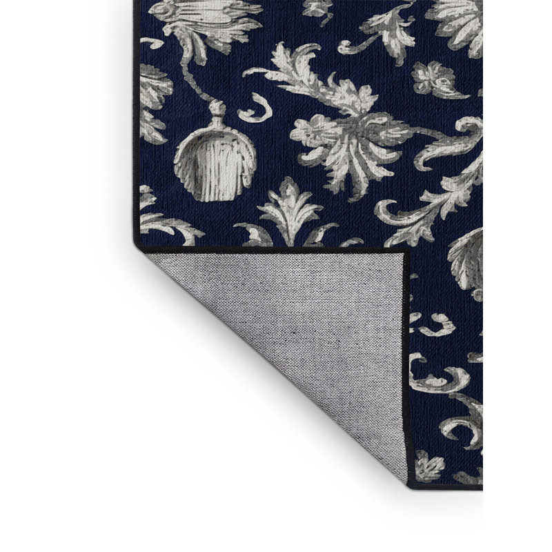 Tapis gris français lavable à la machine, Rond 8 pi