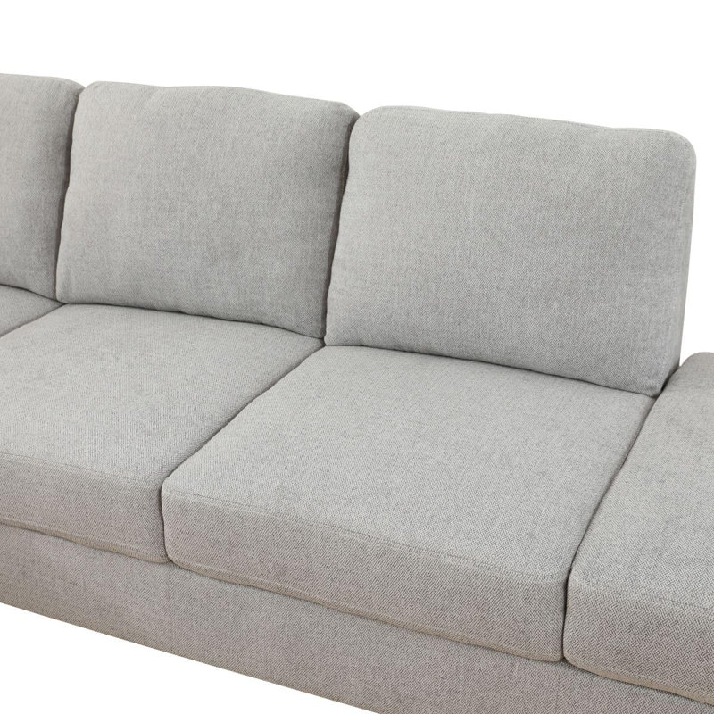 Ensemble de canapé modulaire en L 2 pièces: canapés d'angle confortables et confortables, petit canapé en tissu avec coussins pour les salons modernes, les chambres à coucher, les bureaux et les appartements, gris et blanc