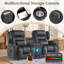 Ensemble de canapé inclinable en tissu de velours 2 pièces avec porte-gobelet de rangement et station de charge-132434972