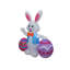 Décoration de jardin gonflable lapin avec deux œufs