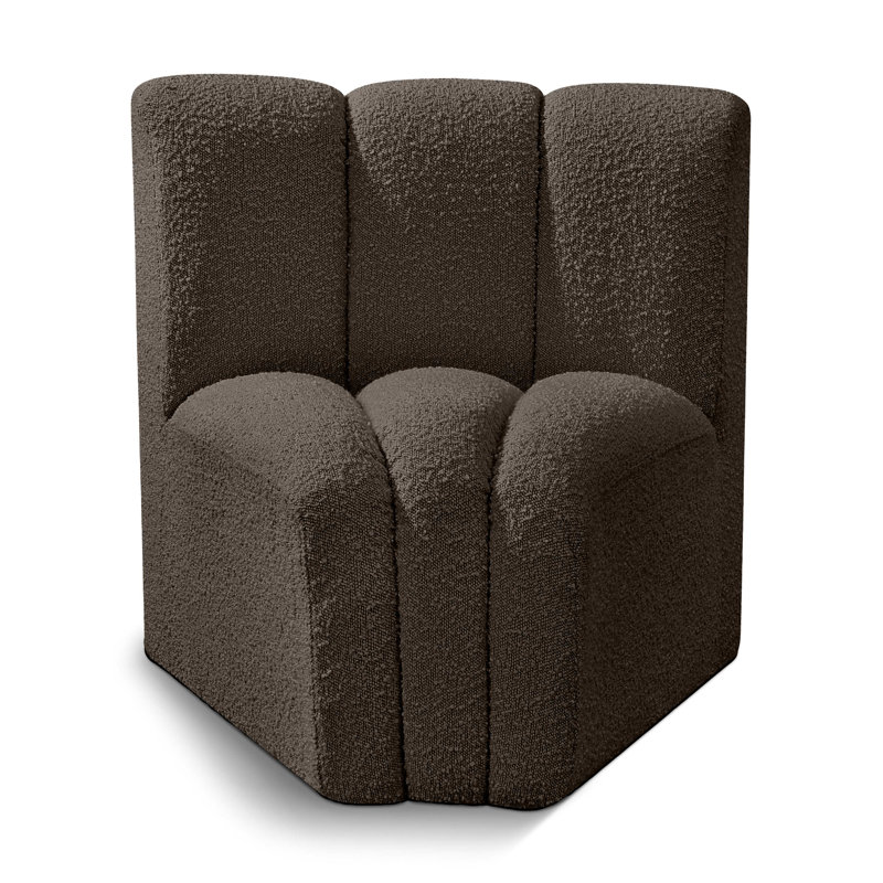 Iyahna Upholstered Side Chair, Brown Boucle Fabric