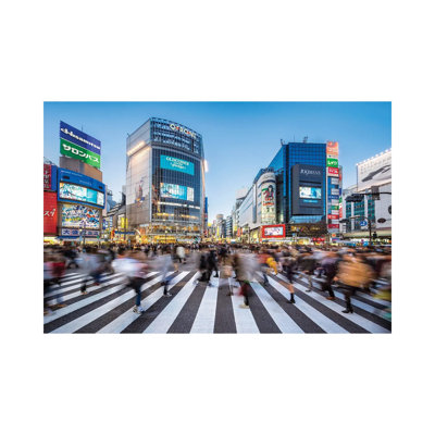 Shibuya Crossing In The Evening, Tokyo, Japan by Jan Becke - Wrapped Canvas Print