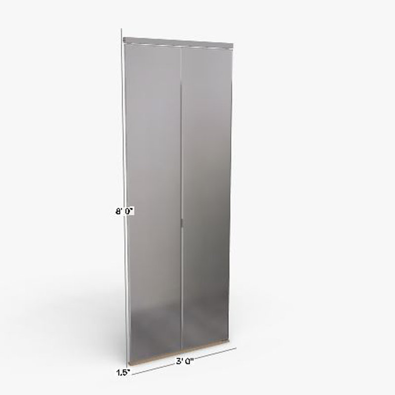Porte pliante en panneau de fibres à densité moyenne, 36 po x 96 po, Blanc