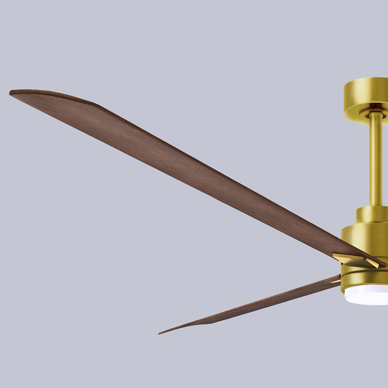 Ventilateur de plafond Alessandra, Noyer, Laiton brossé, 72"