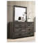Commode rustique contemporaine en bois avec 6 tiroirs de rangement - Commode pour meubles de chambre à coucher brun antique-1630568480