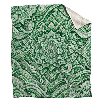 Green Intricate Mandala Blankets
