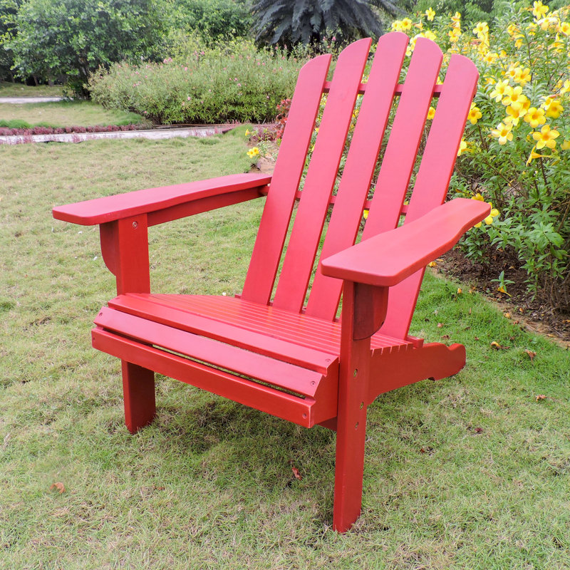 Chaise Adirondack en bois Maly Somerville, Rouge campagnard