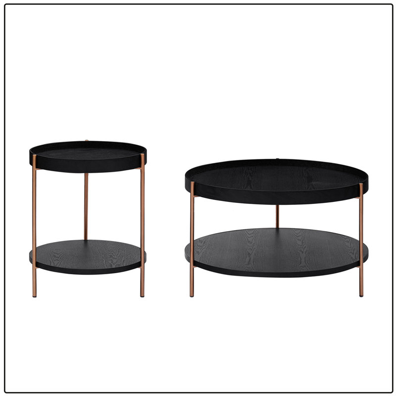 Ensemble de table de salon 2 pièces Estalee, Noir