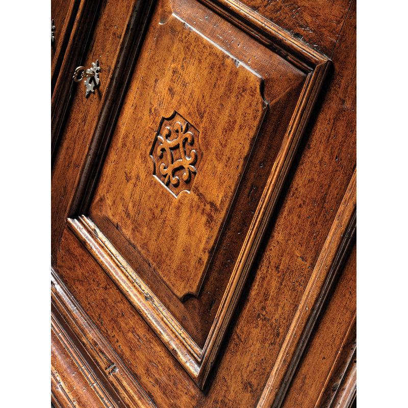 82" Wide 2 Drawer Walnut Wood Sideboard