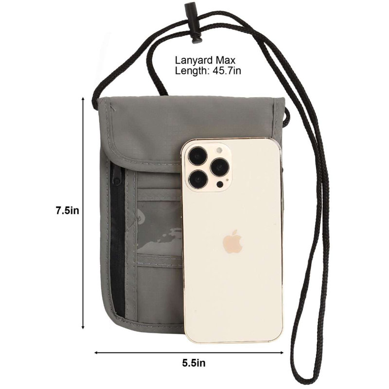 Pochette de voyage en nylon pour hommes et femmes, Gris