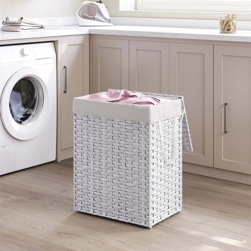 Bhargava Laundry Hamper with Handles, White