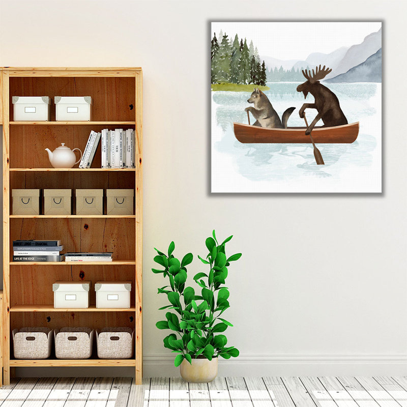 «Canoe Trip II», reproduction d'art sur toile, H 12 po x l 12 po