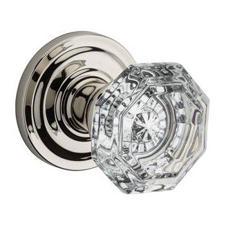 Crystal Single Dummy Door Knob with Traditional Round Rose Baldwin 