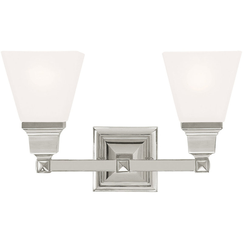Éclairage pour meuble-lavabo à 2 lumières Melillo, Nickel poli