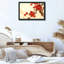 Tableau sur toile de style oriental avec fleurs de prunier rouges-1457374514
