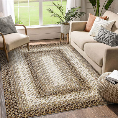 Machine Washable Area Rugs with Non-Slip Backing for Hallway Living Room Bedroom Kitchen and Laundry Room Vintage Carpet Low Pile Rug