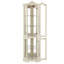 Lighted Corner Curio Cabinet With Tempered Glass Shelves And Doors For Elegant Display And Storage.