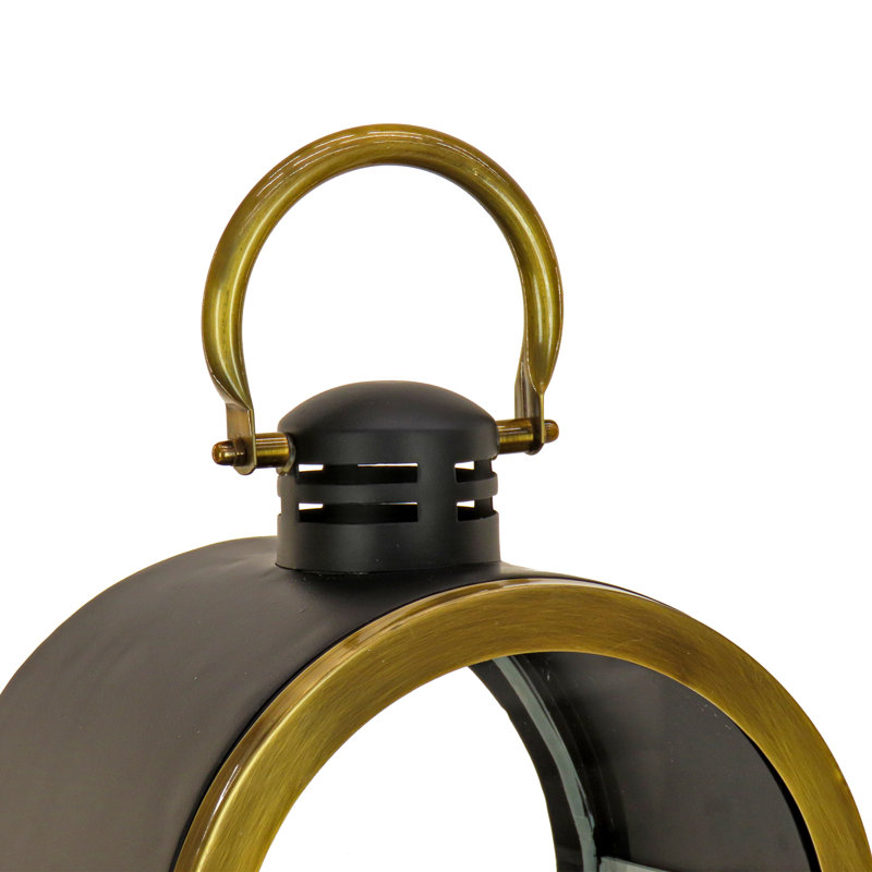 Stainless Steel Tabletop Lantern, 21.7" H x 9.8" W x 11.8" D