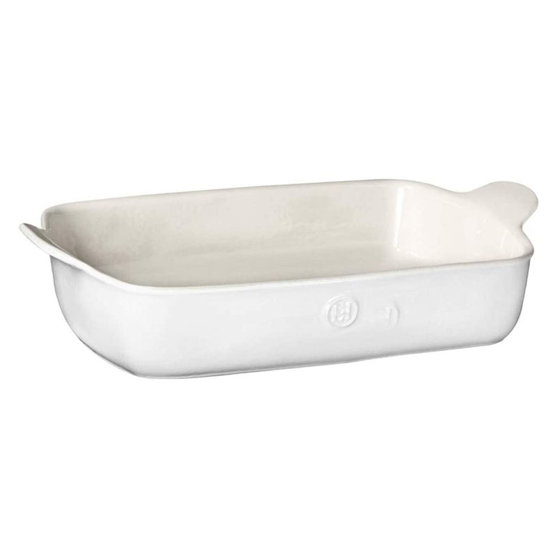 Rectangle Ceramic Baker Set, Sugar White/Plain White