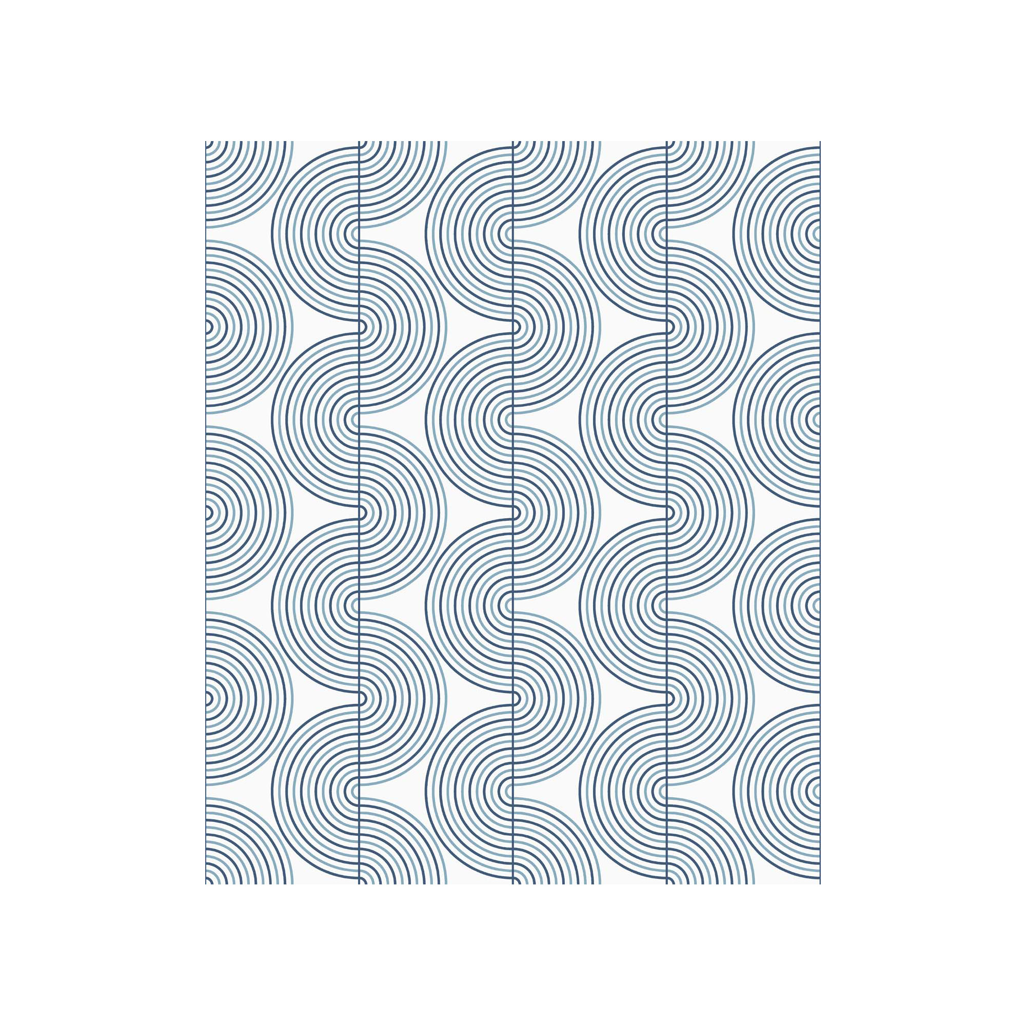 Cecile Mid-Century Peel & Stick Geometric Wallpaper, Blue