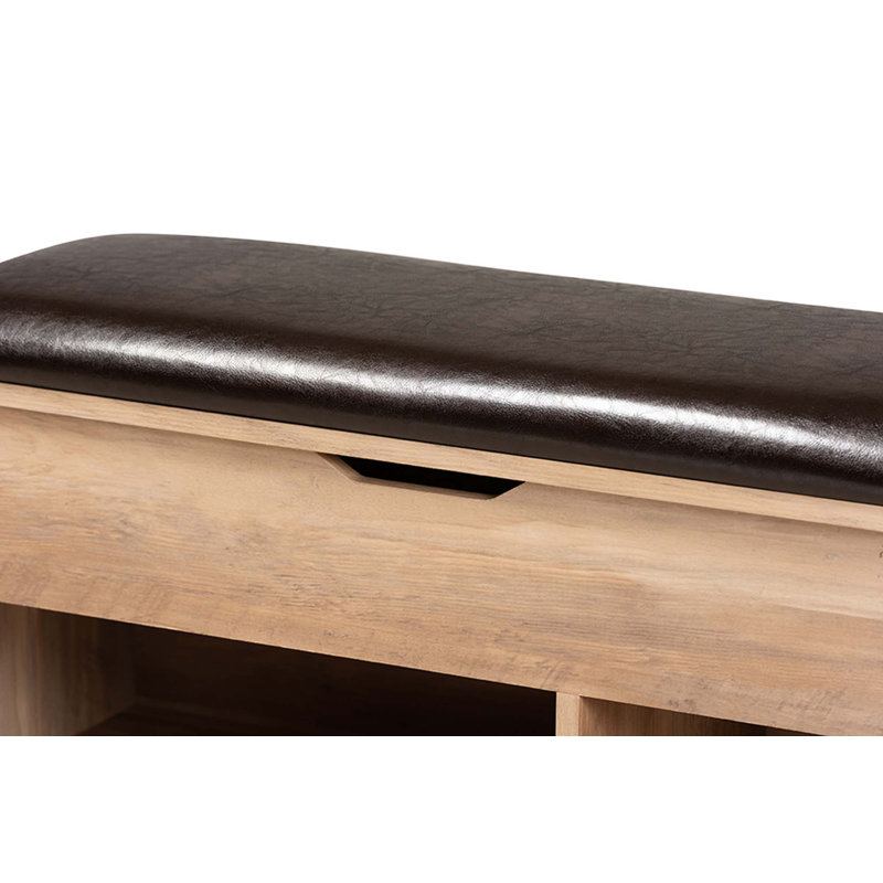 Banc de rangement en similicuir Delarue