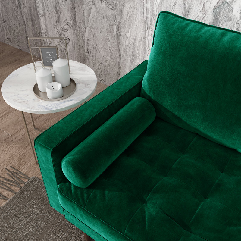 Christner 58'' Velvet Loveseat, Green