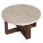 Table basse ronde moderne avec plateau en marbre et base en croix pour le salon