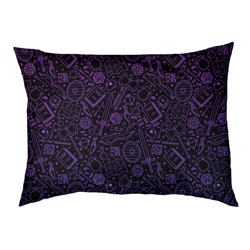 Coussin Byrge, Grand (l 42,5 po x P 32,5 po x H 14 po), Mauve / bleu