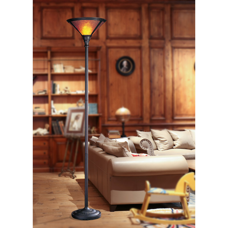 Hein 71'' Brown Torchiere Floor Lamp