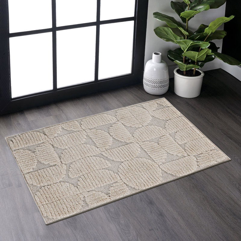 Tapis contemporain d'intérieur, Rectangle de 5 pi 3 po x 7 pi 6 po