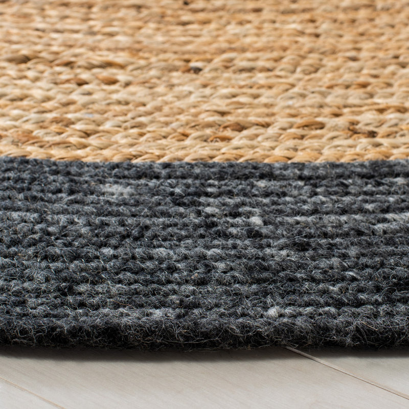 Nowell Hand Woven Jute/Wool/Cotton Rug in Gold, Round 4'