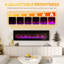 Foyer électrique ultra-mince, mural ou encastré, couleurs et luminosité de flamme réglables, 1500 W, écran tactile et télécommande, minuterie et protection contre la surchauffe-274424724