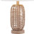 Arcola 21" Wicker Rattan Table Lamp with Knob Switch and White Linen Shade