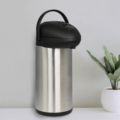 3.17 Quart Stainless Steel Airpot Hot Water Dispenser – Insulated Coffee & Tea Beverage Dispenser With Pump Lever, Hot & Cold Drink Server For Events, Office & Home