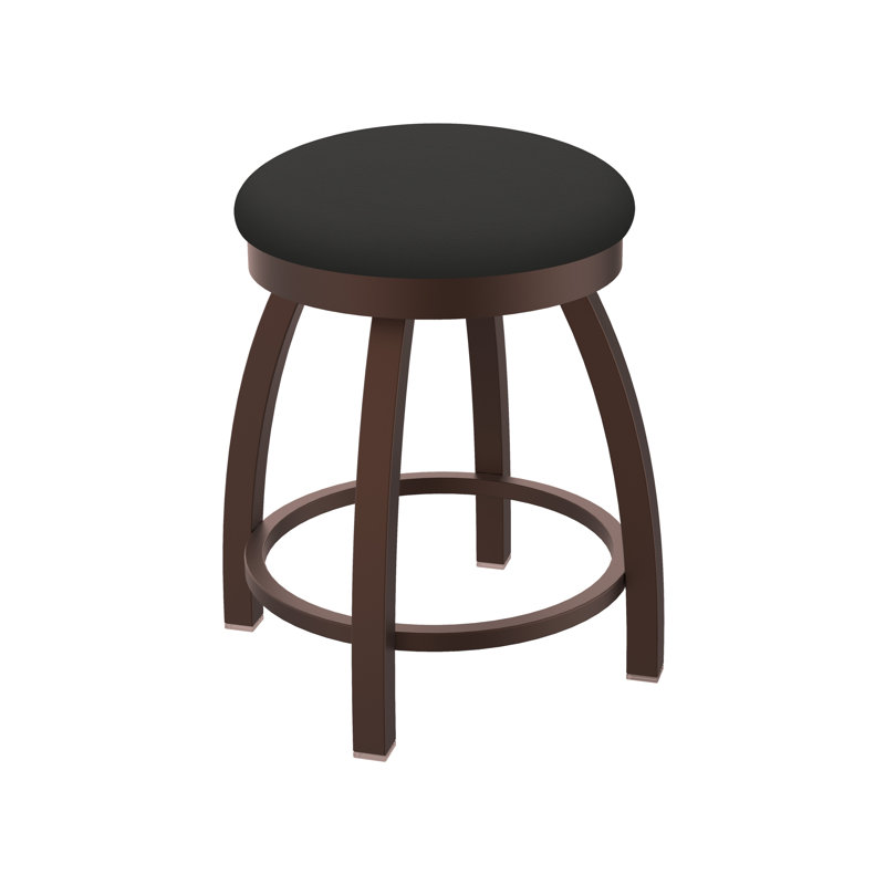 802 Misha Swivel Vanity Stool with Upholstered Seat, Bronze, Vinyl-Canter Iron