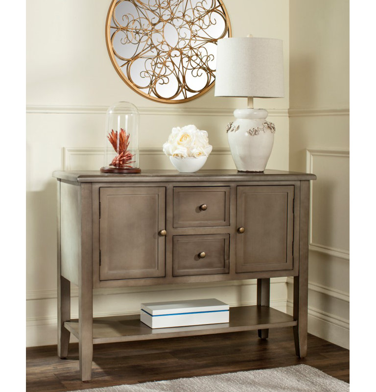 Commode d’appoint d’apothicaire à 2 tiroirs freets, Gris