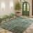 5x7 ft Dark Green Floral Area Rugs for Living Room, Washable Printed Vintage Floral Rug for Living Room, Extra Large Area Rugs for Bedroom Low Pile Non Slip Rug for Home Decor Aesthetic-83125045-78677723