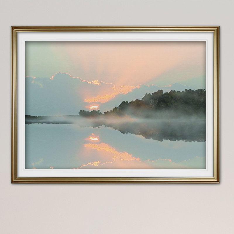 Cove coucher de soleil, H 30 po x l 40 po x P 1,5 po, Cadre doré