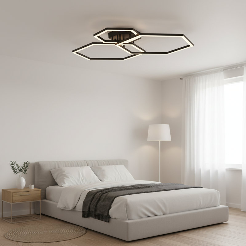 Vitolds 3-Light 40.2" LED Flush Mount Unique with Remote Control