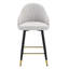 Ensemble de 2 tabourets de bar en cuir PU gris clair: hauteur de 37,7 po, hauteur de siège de 25 po, repose-pieds d'appoint doré, idéal pour un îlot de cuisine, un bar et une salle à manger-1048624057