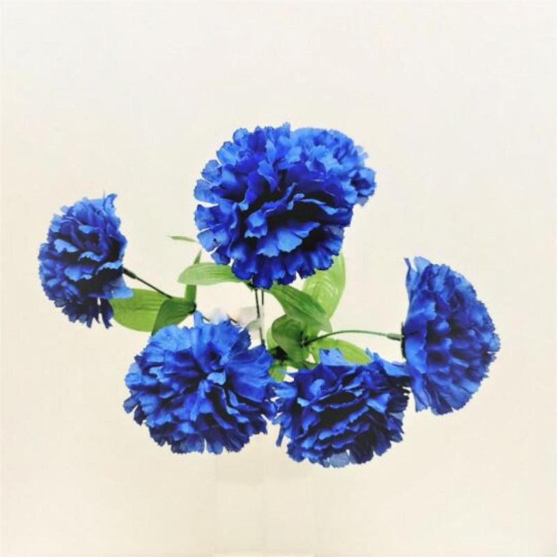 Fleur artificielle oeillet bleu