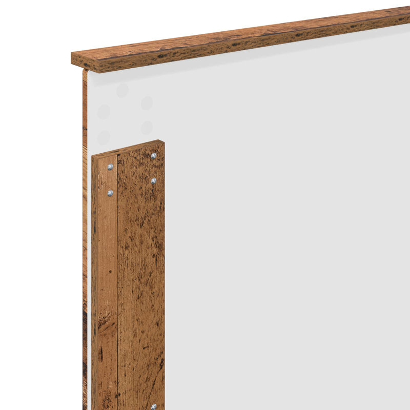 Solid Wood Bed, European Single (90 x 200 cm), Old Wood