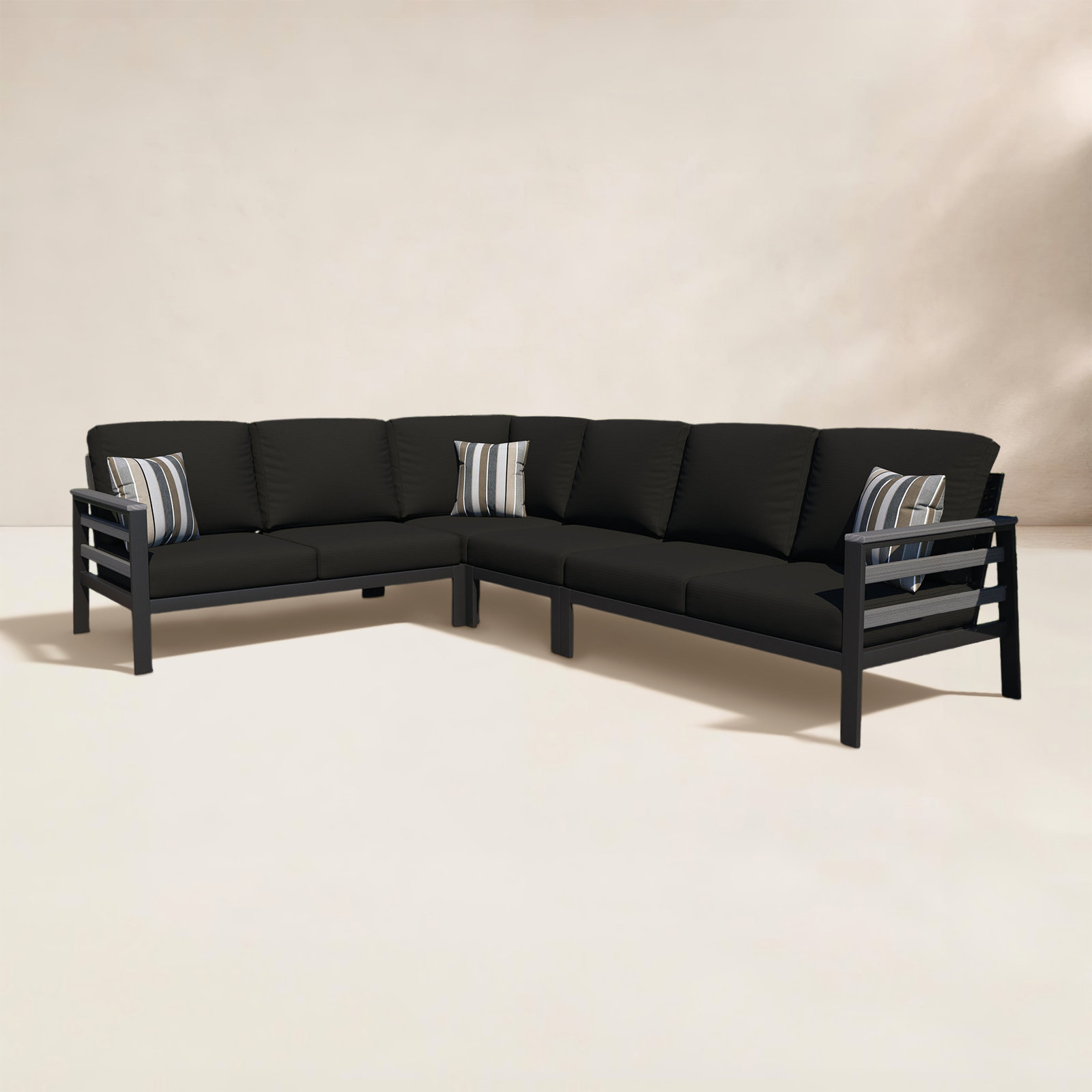 Townsend 88" Sunbrella® Patio Sofa, Canvas Black Sunbrella® Canvas