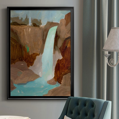 «Turquoise Falls II», reproduction encadrée de qualité supérieure, prête à être accrochée
