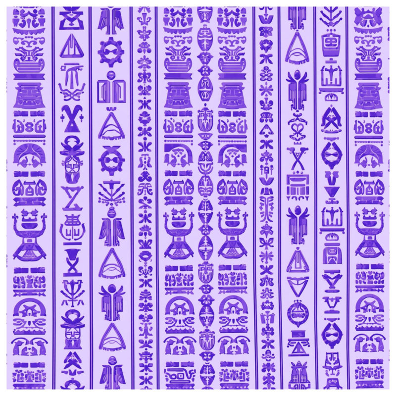 Purple Ethnic Symbols Blankets, 50in W x 60in H