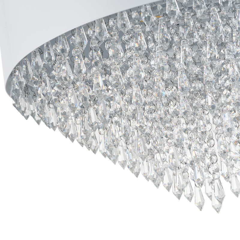 Luminaire suspendu rond en cristal noir à 4 lampes réglables, Argent argent