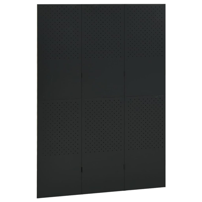 Cassiah 180cm H Folding Room Divider, Black, 3